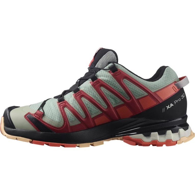 Olive / Red Salomon Xa Pro 3d V8 GTX Women's Trail Running Shoes | PH 59672W